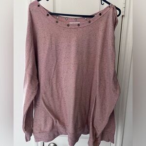 Maurice's off the shoulder long sleeve blouse. Pink size 2X. Grommet detail